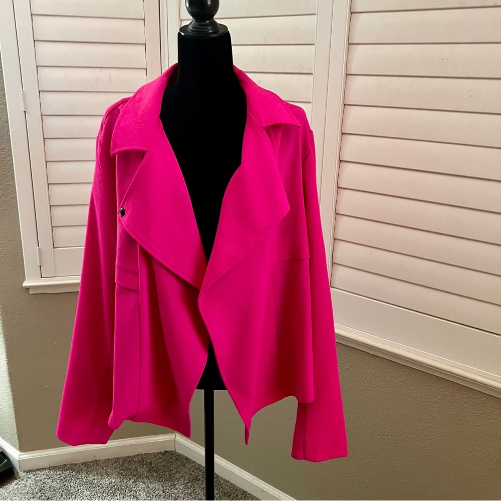 Torrid hot pink blazer.